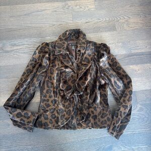INC International Concepts Animal Print Teddy Jacket